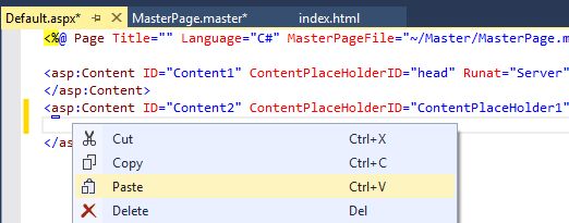 MainPart in Content Page